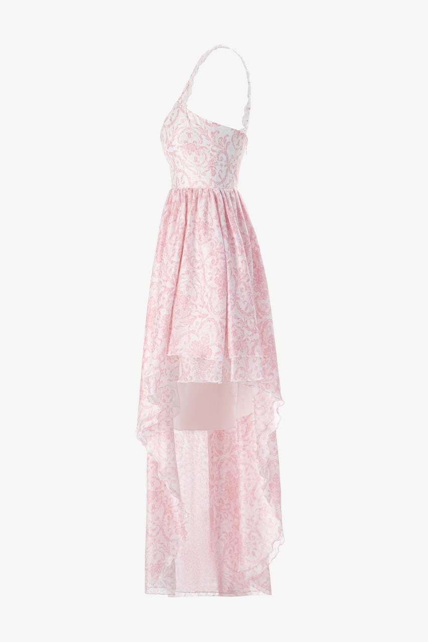 Statement organza dress with couture-inspired silhouette side view