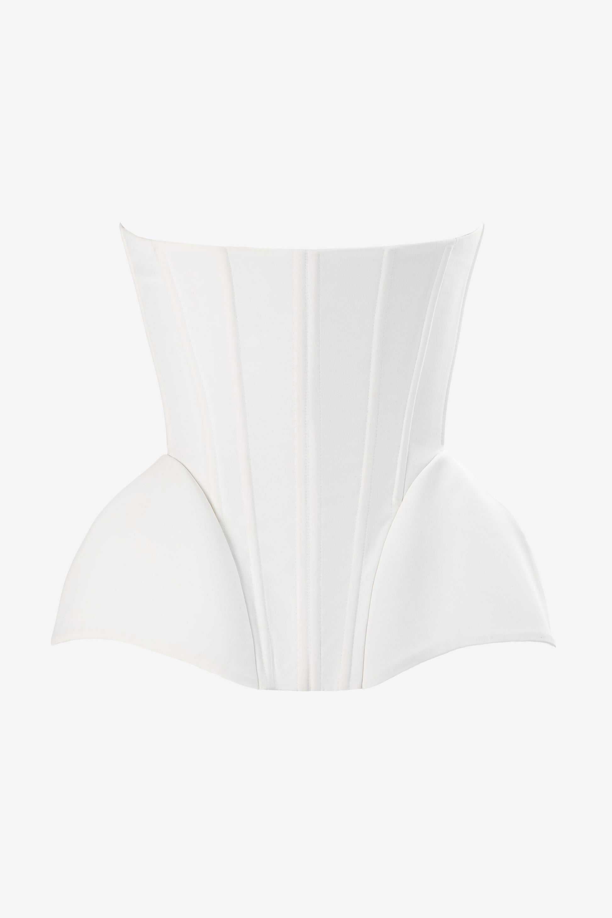 Luxury ivory corset with tailored peplum back view