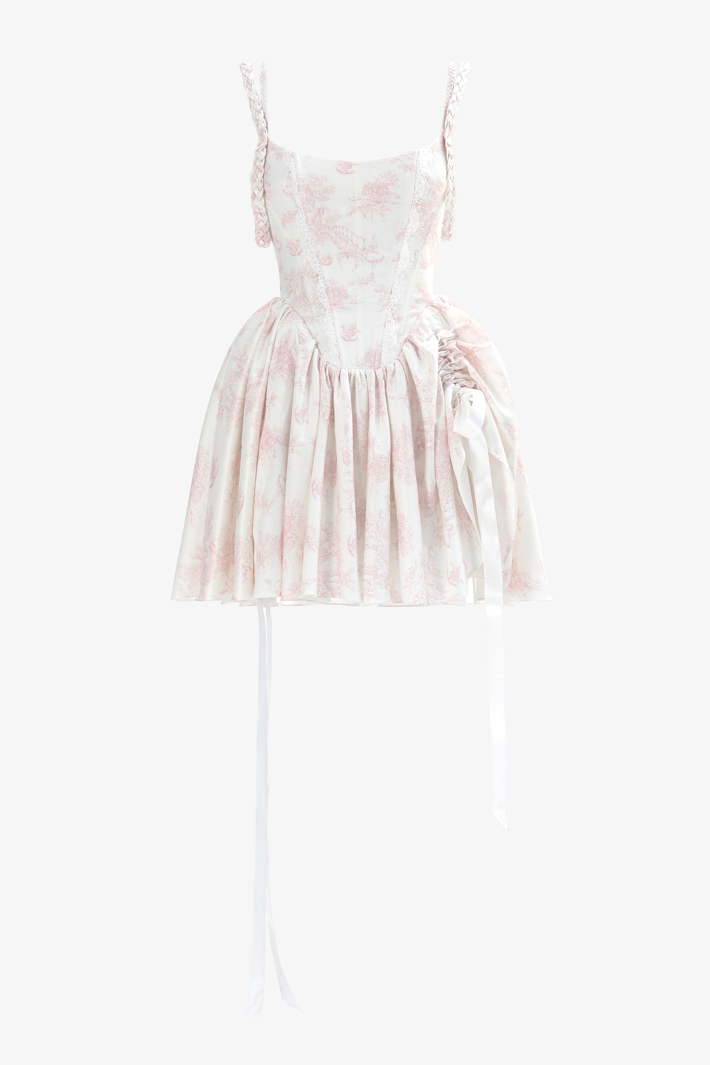 Satin mini dress with feminine corset silhouette