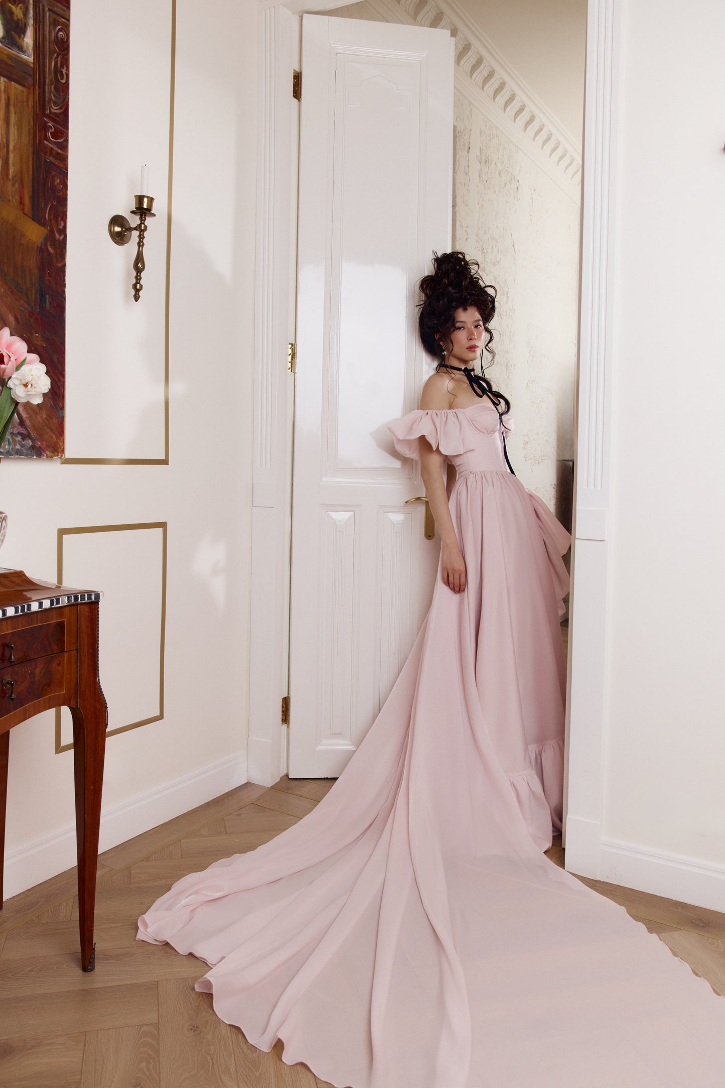 Long organza dress with train Le Bal