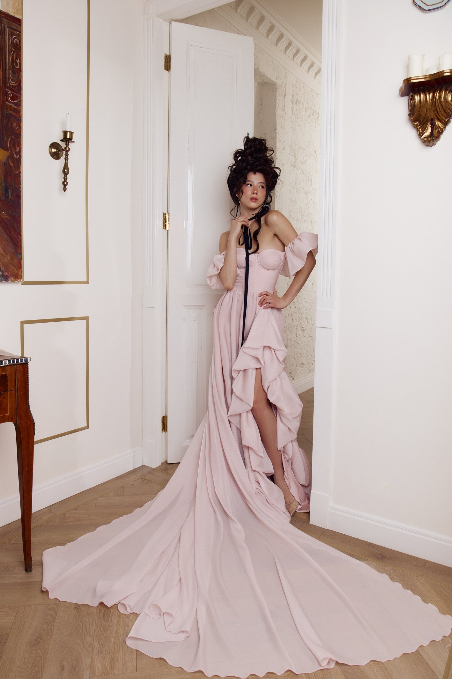 Long organza dress with train Le Bal