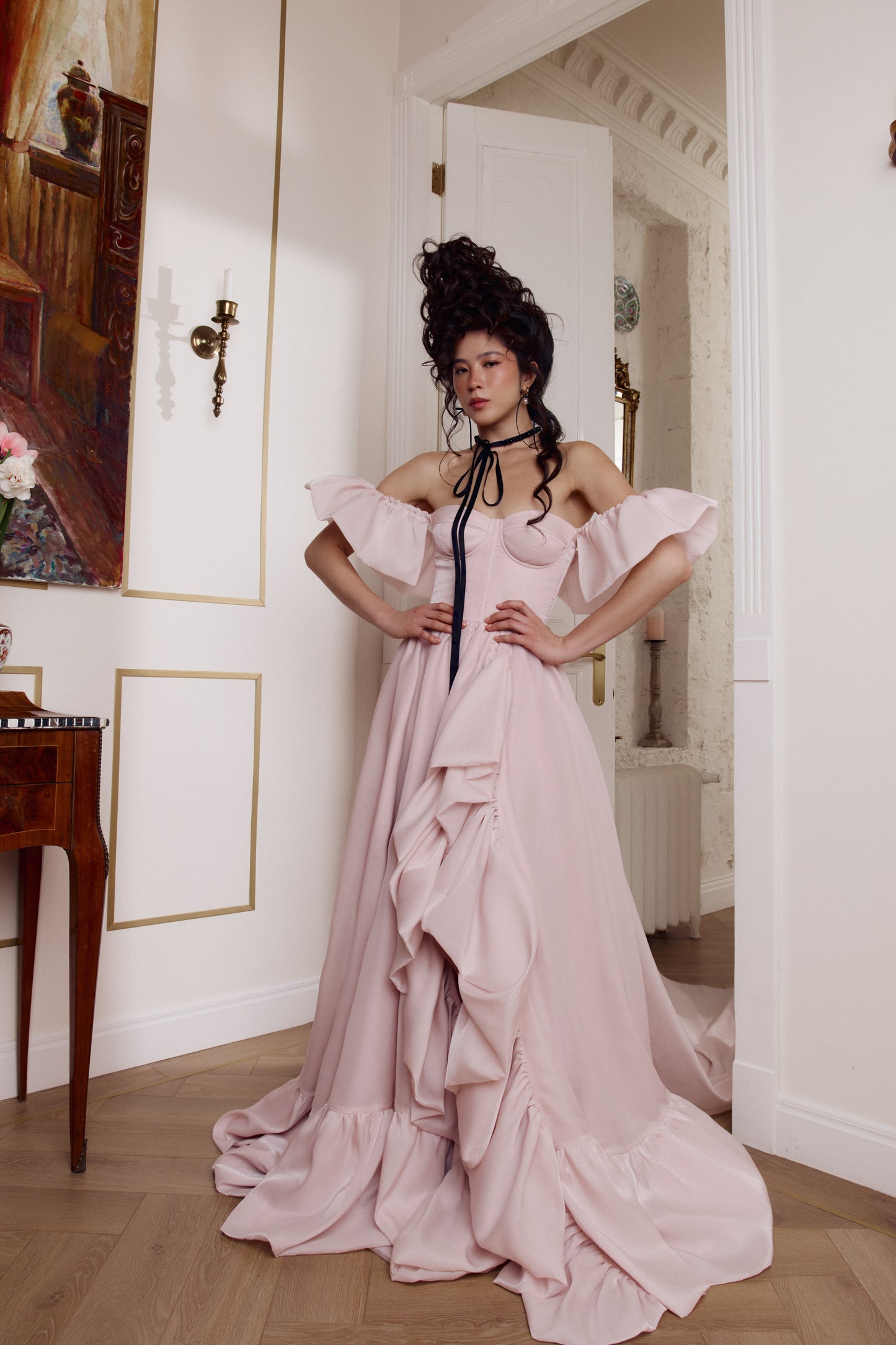 Long organza dress with train Le Bal