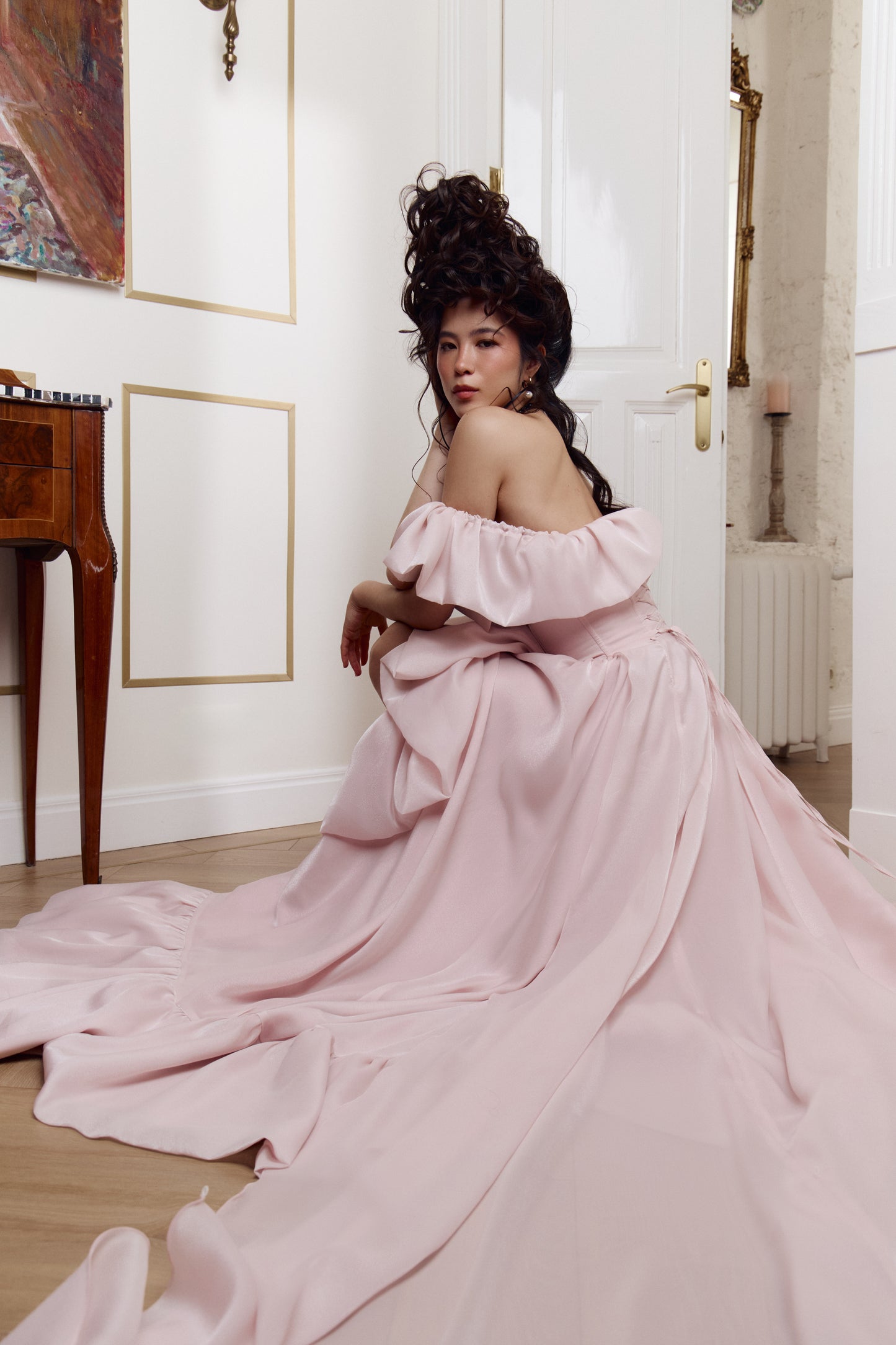 Long organza dress with train Le Bal