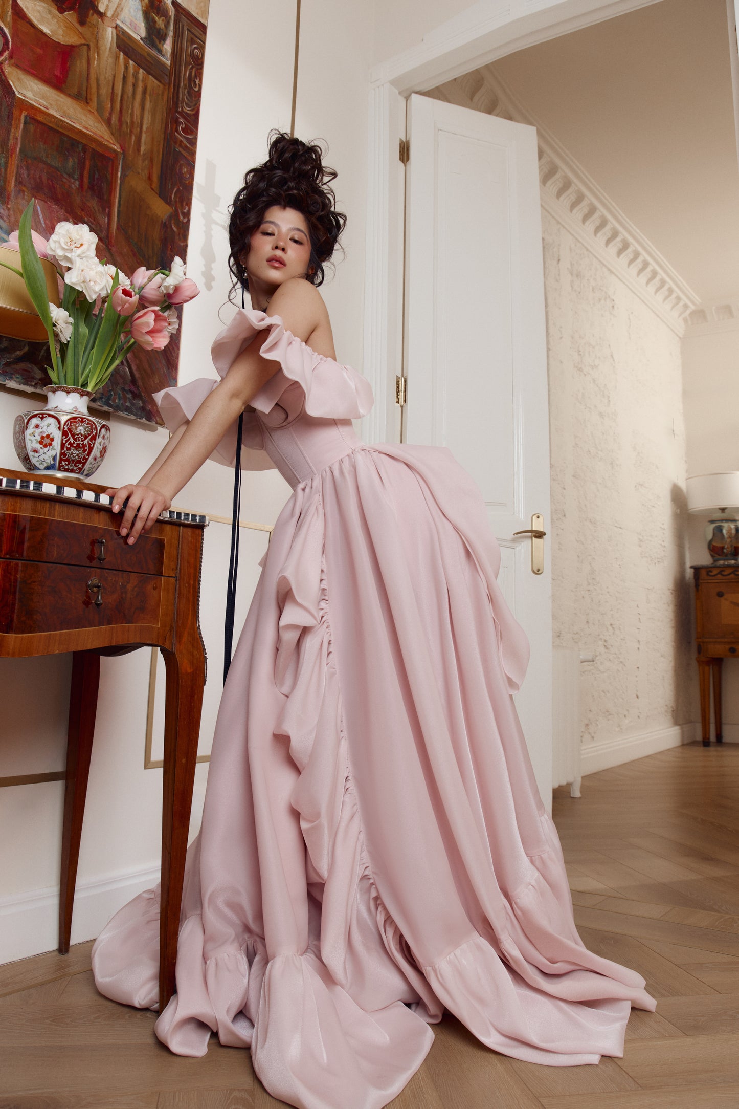 Long organza dress with train Le Bal