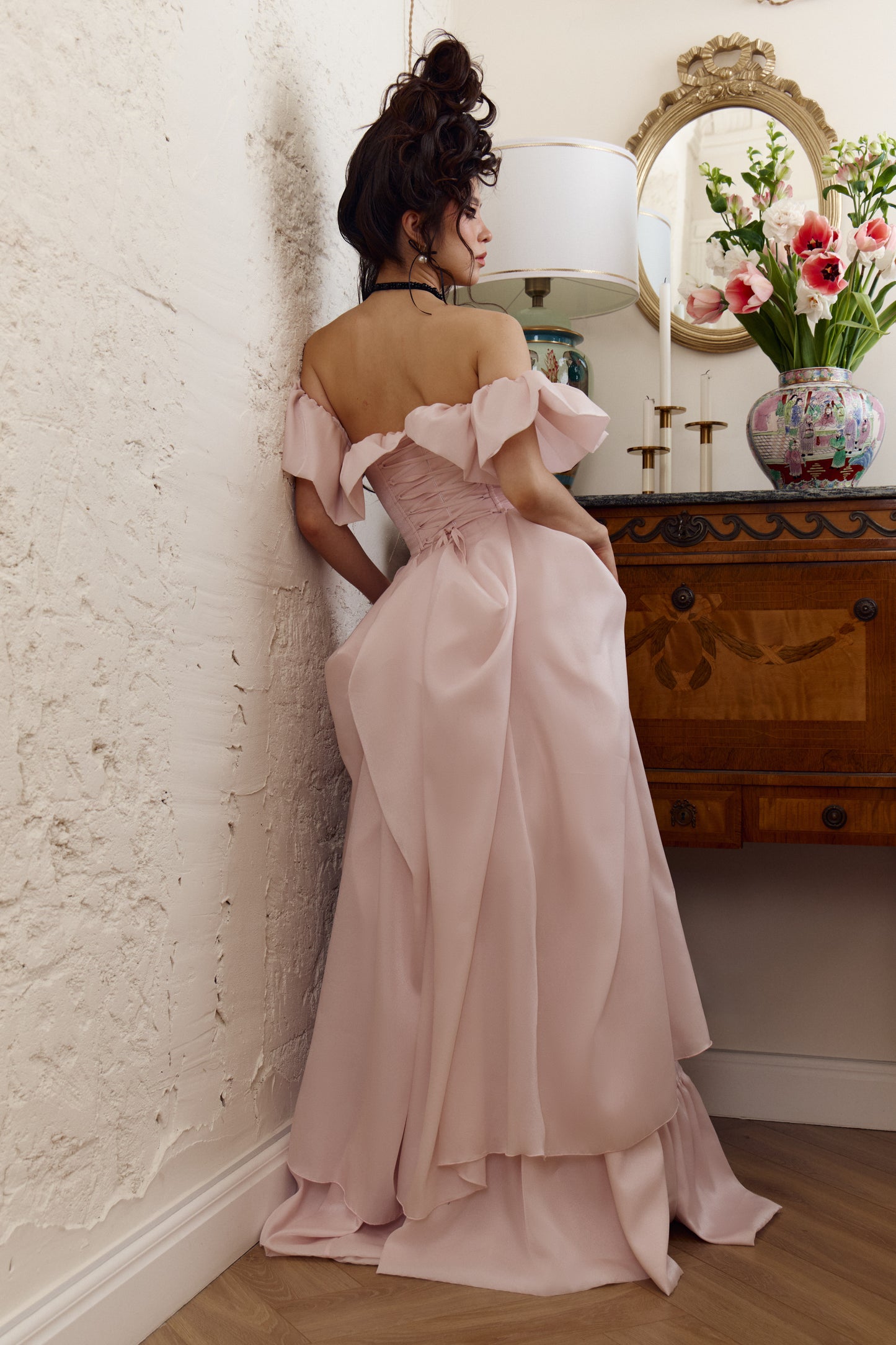 Long organza dress with train Le Bal