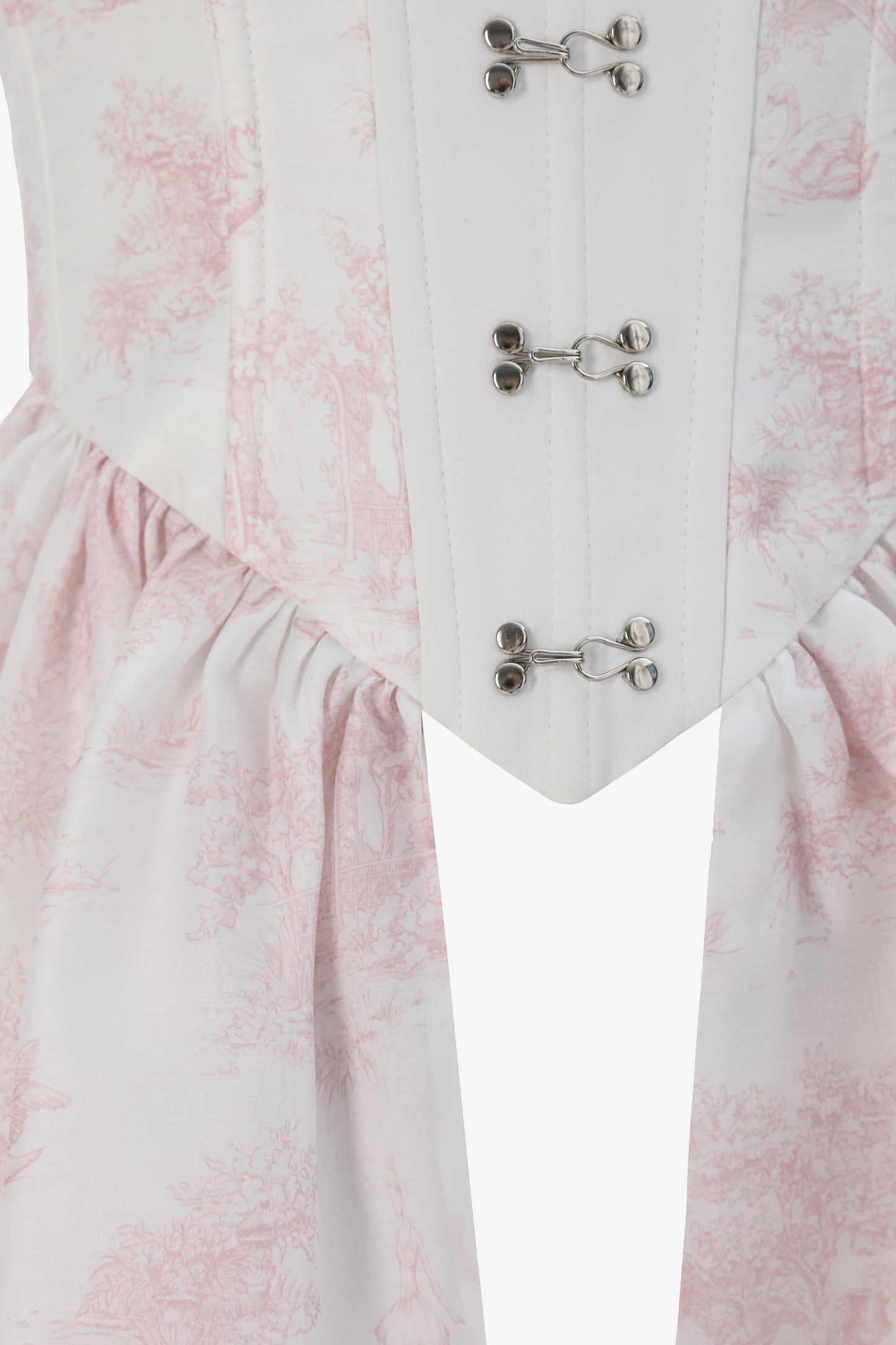Tailored corset and mini skirt coordinated set close details