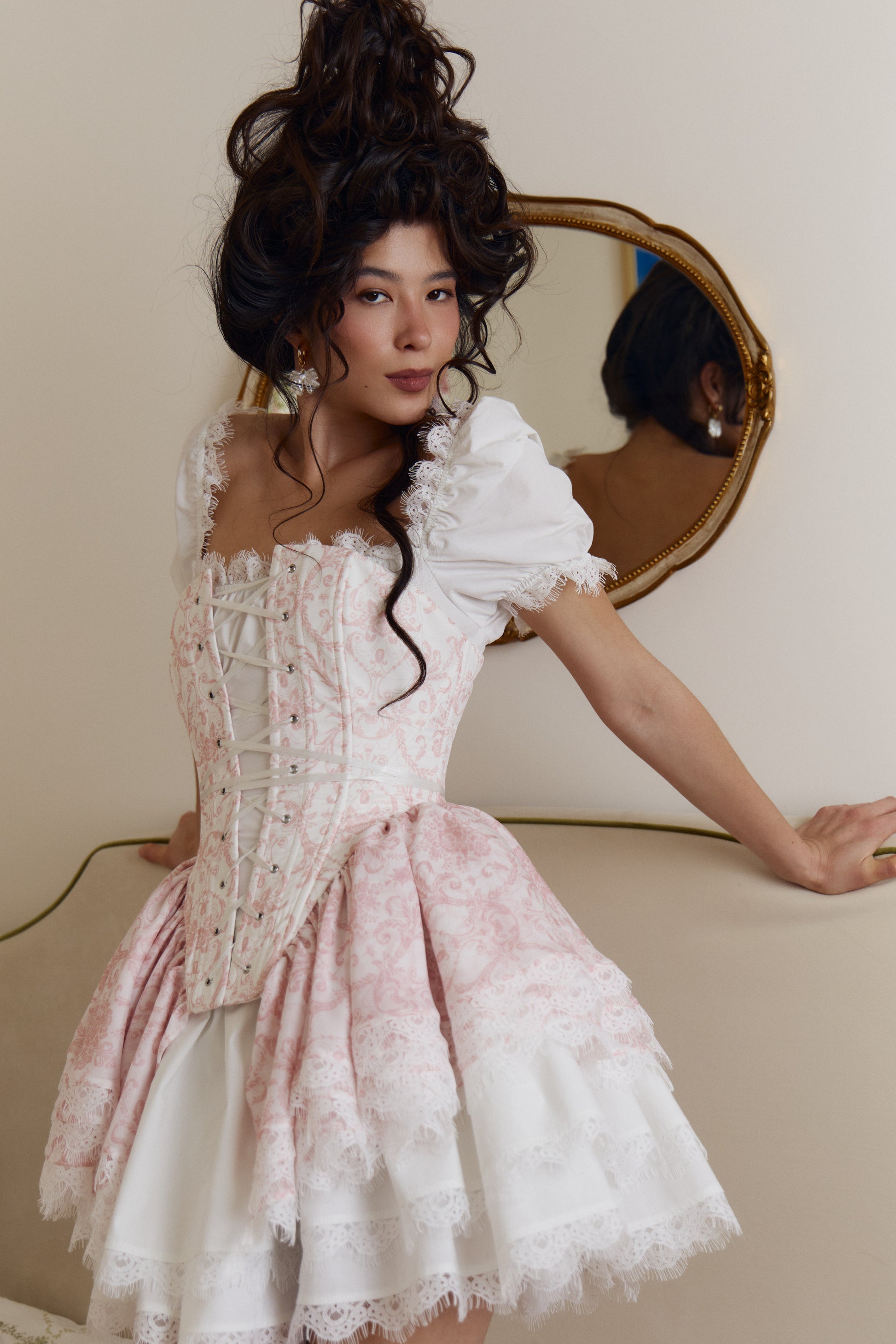 Marie Cotton Mini Corset Dress