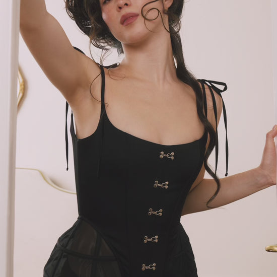 Versailles black corset with feminine silhouette video