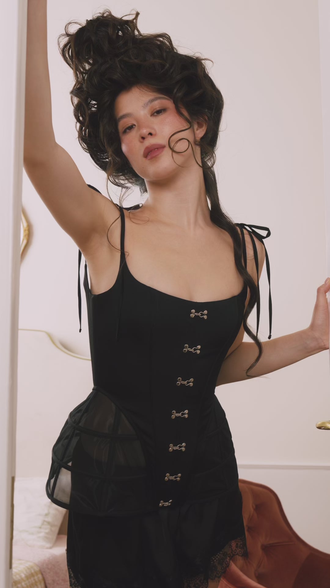 Versailles black corset with feminine silhouette video