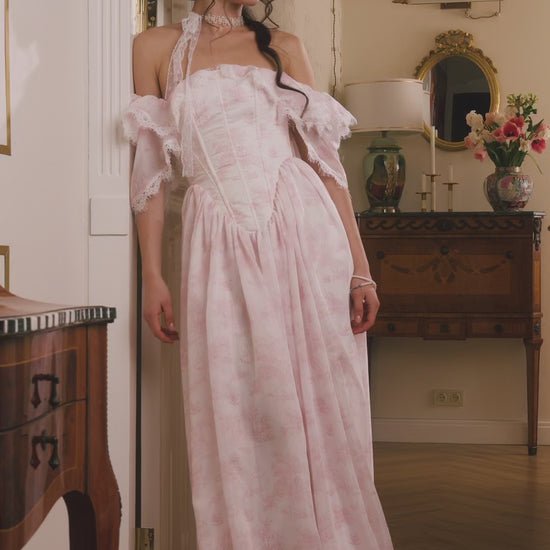 Luxury ivory maxi dress with feminine silhouette video